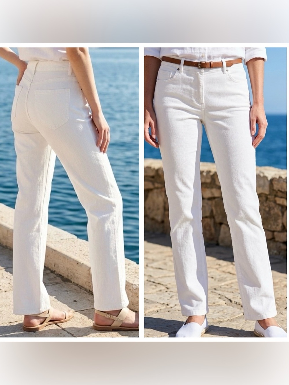Chicos Women Sz 6  Platinum Quartz RG  Straight-Leg High rise Jeans White NWOT